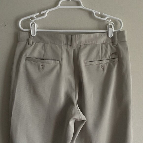 Izod Perform X Mens SZ 34 x 29 Light Beige Flat Front Straight Leg Golf Pants - Picture 6 of 10